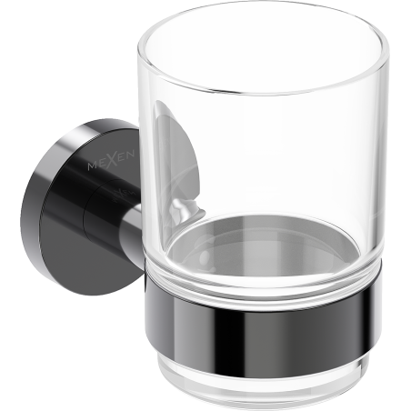 Mexen Ovio porta-escovas, black chrome - 70A19551-73