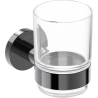 Mexen Ovio porta-escovas, black chrome - 70A19551-73