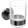 Mexen Ovio toothbrush holder, black chrome - 70A19551-73