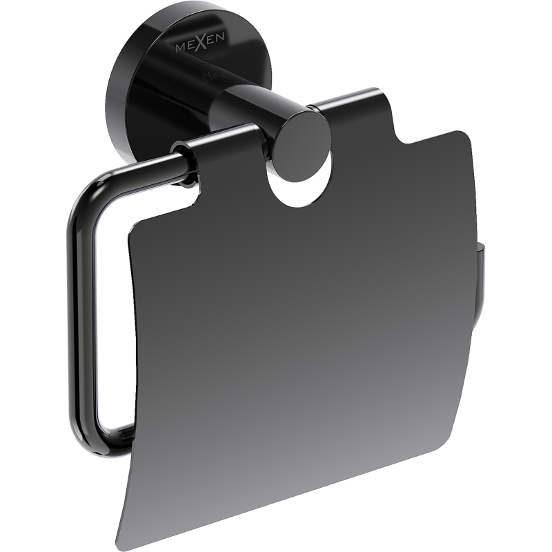 Mexen Ovio tualetes papīra turētājs, melnais hroms - 70A19521-73