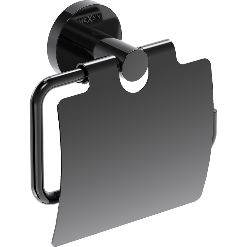 Mexen Ovio uchwyt na papier toaletowy, black chrome - 70A19521-73
