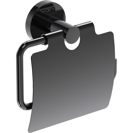Mexen Ovio tualetes papīra turētājs, melnais hroms - 70A19521-73