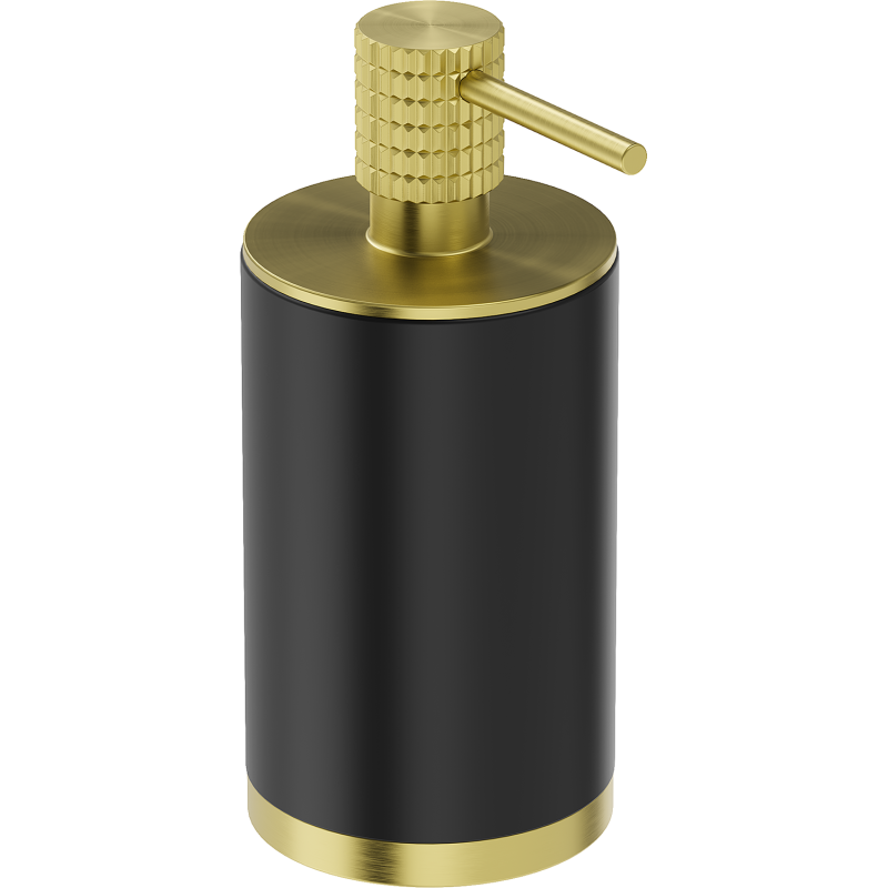 Mexen Triv brīvi stāvošs ziepju dozators, melns/zeltīts matēts - 70A33059-55B