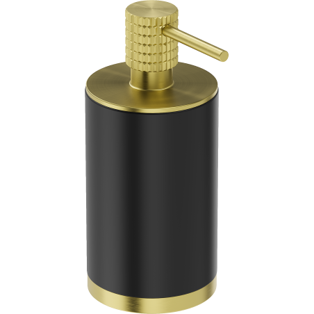 Mexen Triv staande zeepdispenser, zwart/geborsteld goud - 70A33059-55B