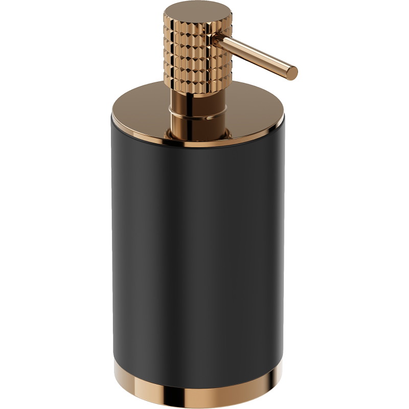 Mexen Triv stehender Seifenspender, schwarz/roségold - 70A33059-60B