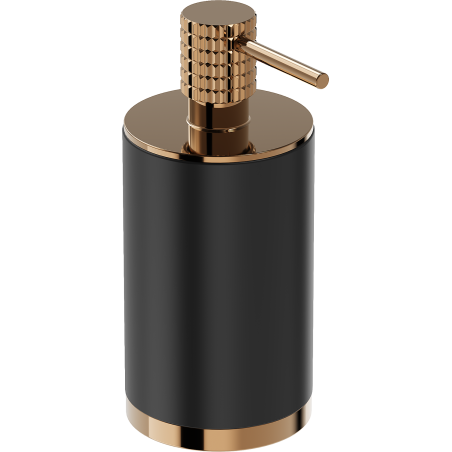 Mexen Triv stāvkrāns ziepju dozators, melns/rozā zelts - 70A33059-60B