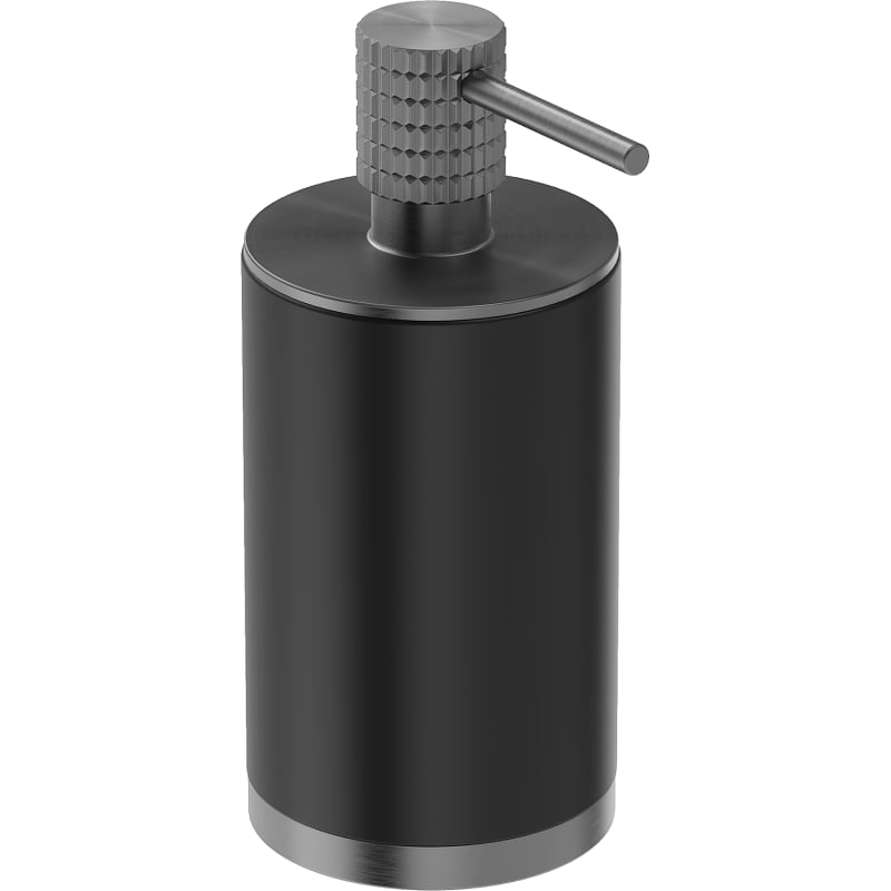 Mexen Triv dispensador de sabonete em pé, preto/cinza metalizado escovado - 70A33059-66B