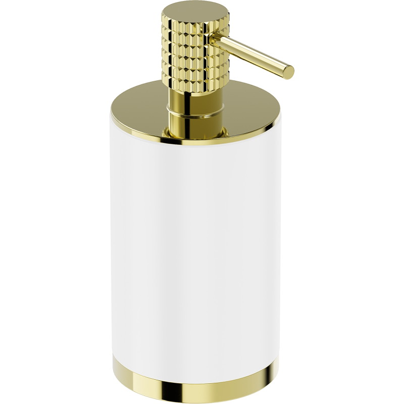 Mexen Triv staande zeepdispenser, wit/goud - 70A33059-50W