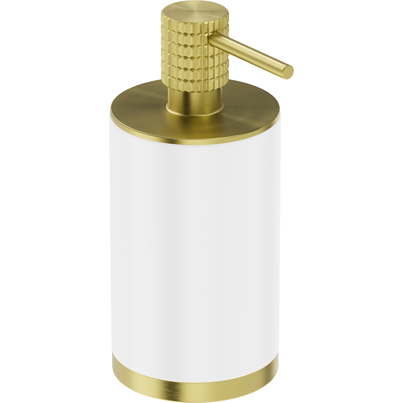 Mexen Triv stāv dozators ziepēm, balts/zeltains pulēts - 70A33059-55W