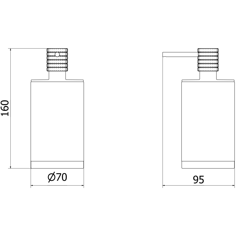 Mexen Triv brīvi stāvošs ziepju dozators, balts/rozā zelts - 70A33059-60W