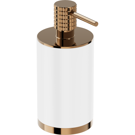 Mexen Triv brīvi stāvošs ziepju dozators, balts/rozā zelts - 70A33059-60W