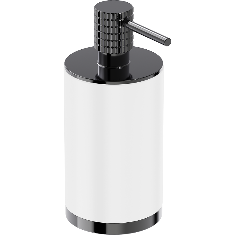 Mexen Triv dozownik do mydła stojący, biały/black chrome - 70A33059-73W