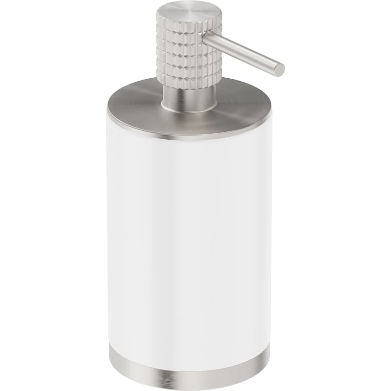 Mexen Triv distribuidor de sabão de pé, branco/níquel escovado - 70A33059-97W