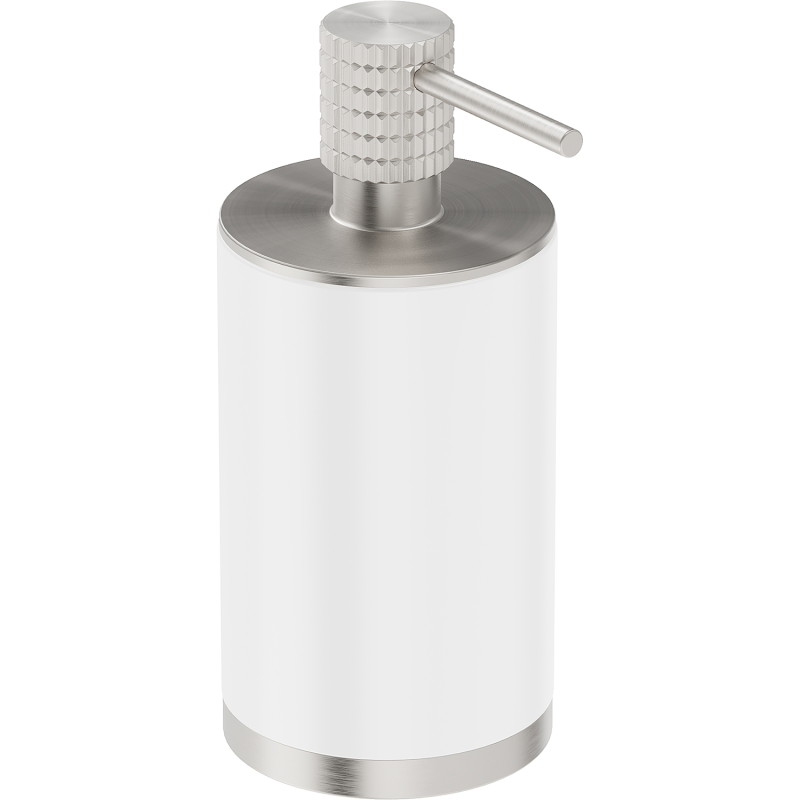 Mexen Triv distributeur de savon sur pied, blanc/nickel brossé - 70A33059-97W
