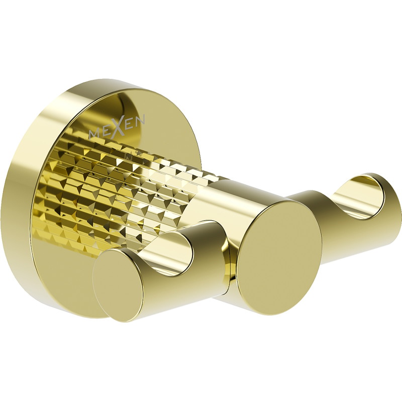 Mexen Triv gancho doble para toalla, dorado - 70A33012-50