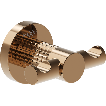 Mexen Triv double towel hook, rose gold - 70A33012-60
