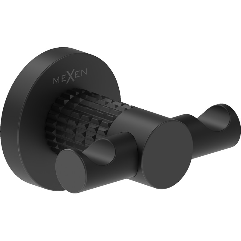 Mexen Triv doppio gancio per asciugamani, nero - 70A33012-70