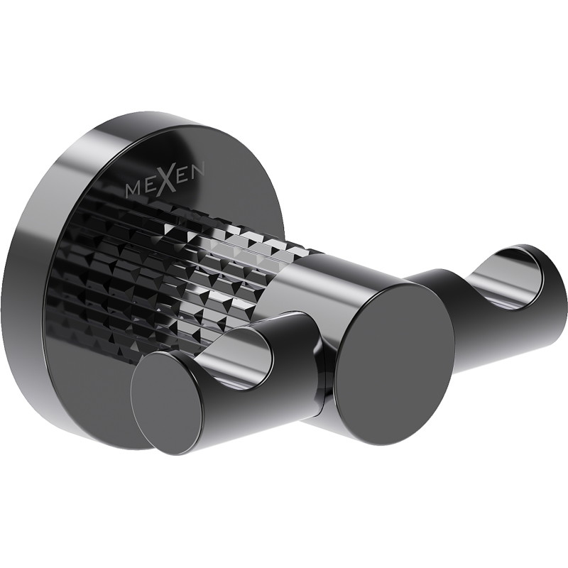 Mexen Triv dubbel handdukshängare, svart krom - 70A33012-73