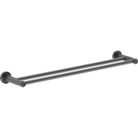 Mexen Triv dubbele handdoekhouder, gun grijs geborsteld - 70A33047-66