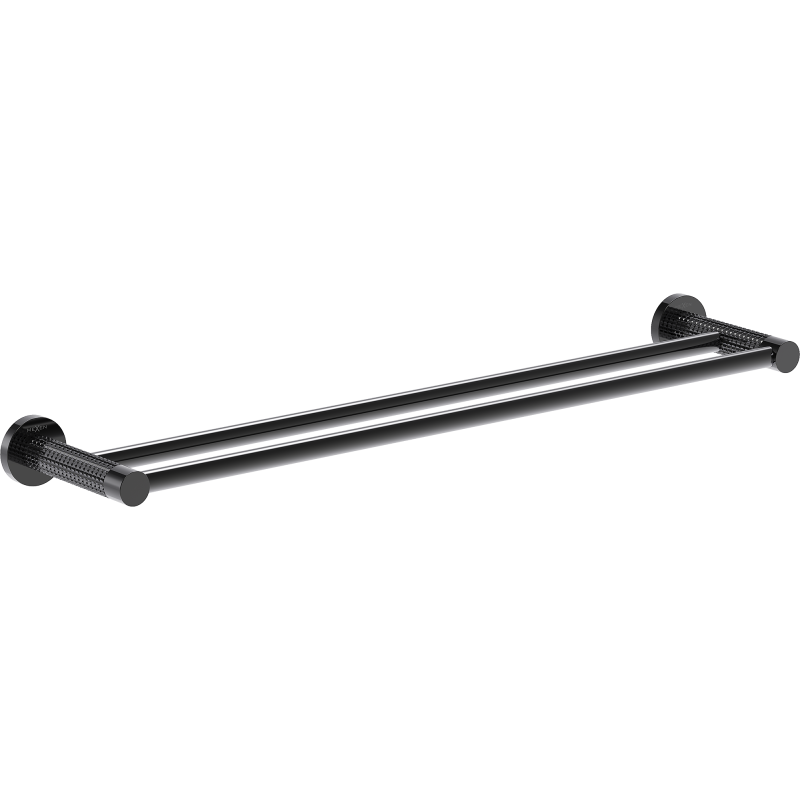 Mexen Triv dubultais dvieļu turētājs, melns hroms - 70A33047-73