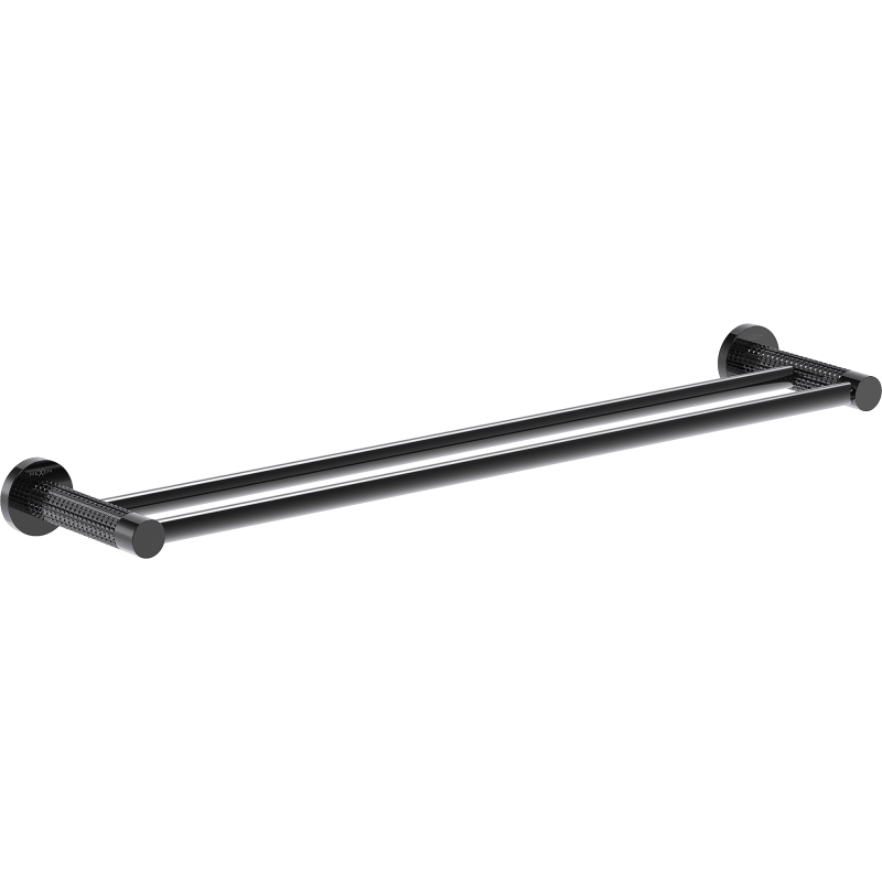 Mexen Triv podwójny wieszak na ręcznik, black chrome - 70A33047-73
