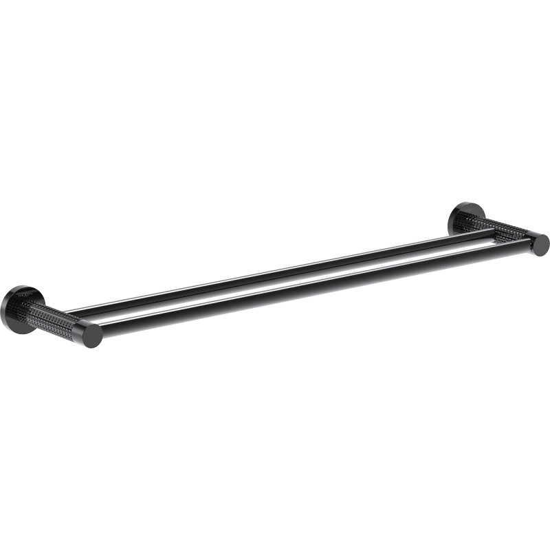Mexen Triv toallero doble, cromo negro - 70A33047-73