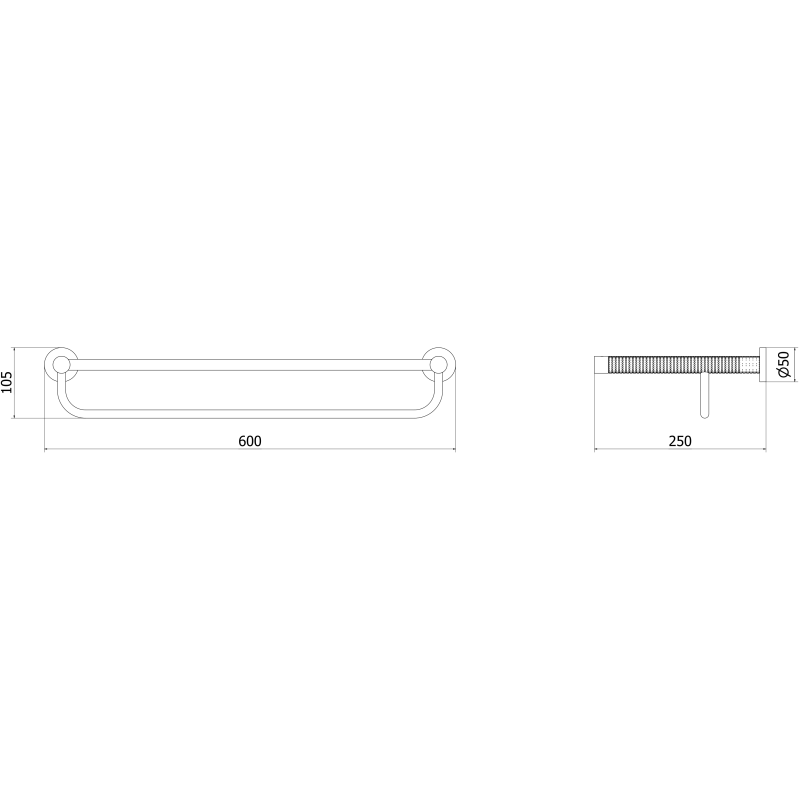 Mexen Triv półka na ręcznik, gun gray szczotkowany - 70A33081-66