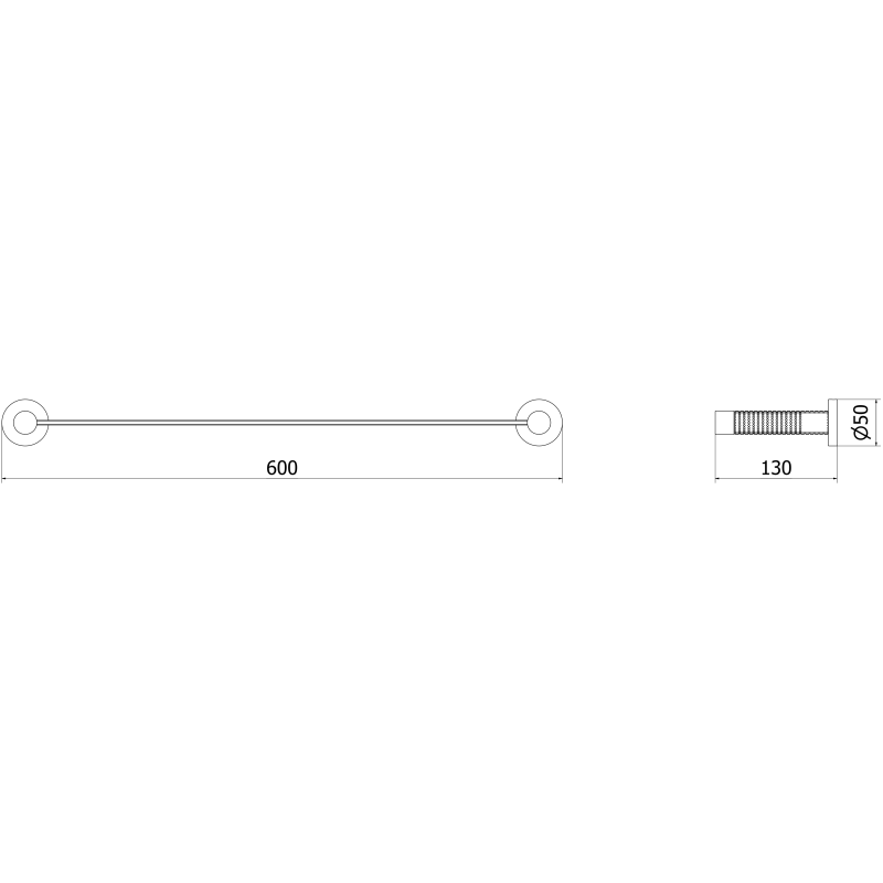 Mexen Triv wisząca półka szklana, gun gray szczotkowany - 70A33061-66