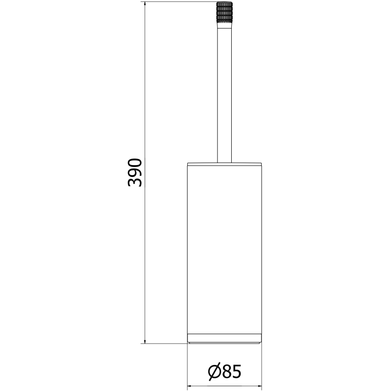 Mexen Triv szczotka toaletowa stojąca, czarna/black chrome - 70A33073-73B