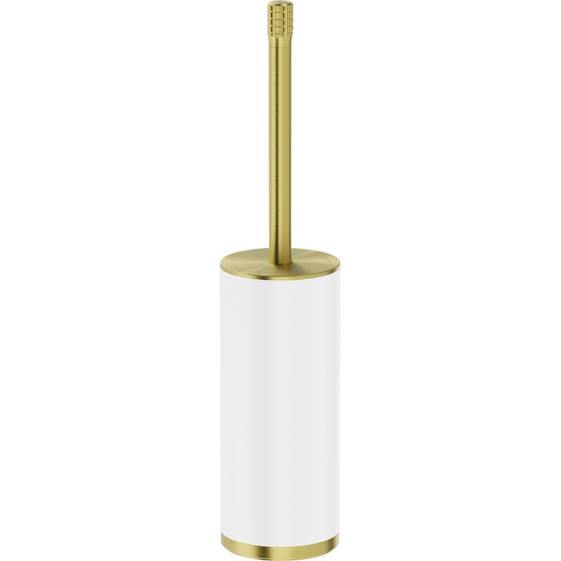 Mexen Triv cepillo de inodoro de pie, blanco/oro cepillado - 70A33073-55W
