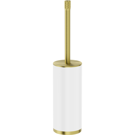 Mexen Triv cepillo de inodoro de pie, blanco/oro cepillado - 70A33073-55W