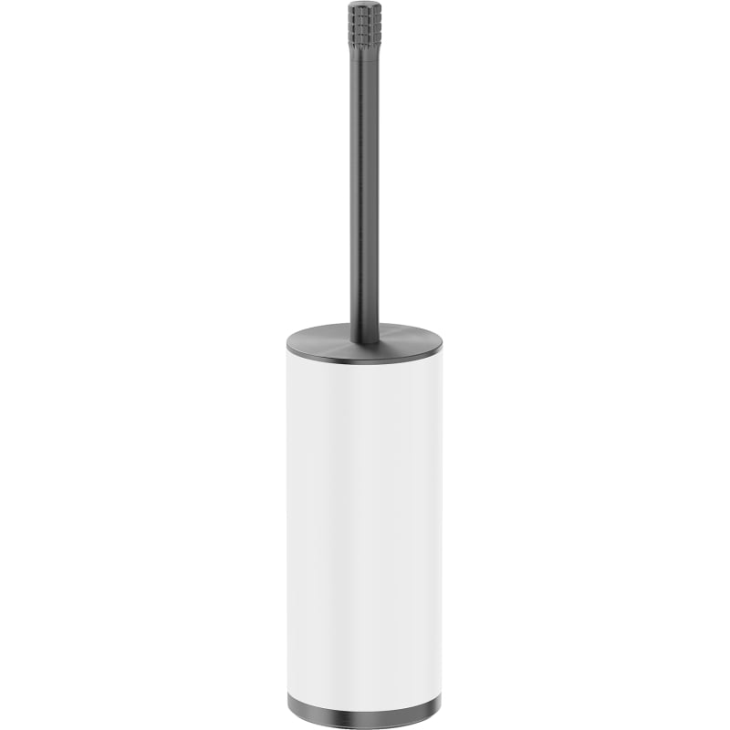 Mexen Triv standing toilet brush, white/brushed gun gray - 70A33073-66W