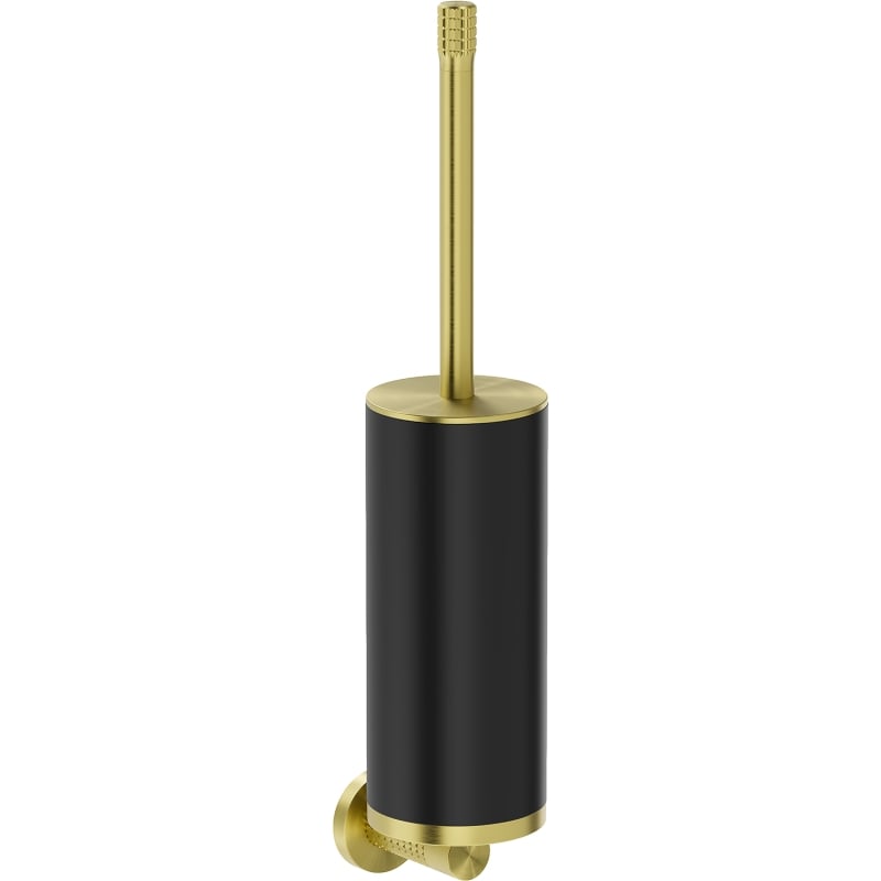 Mexen Triv toilet brush, black/brushed gold - 70A33071-55B