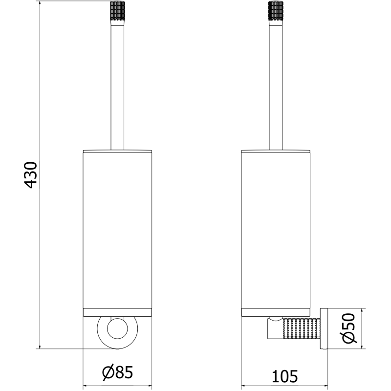 Mexen Triv tualetes birste, balta/gun gray matēta - 70A33071-66W