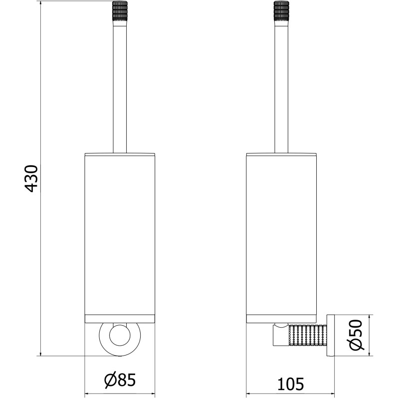 Mexen Triv wc-harja, valkoinen/gun gray harjattu - 70A33071-66W