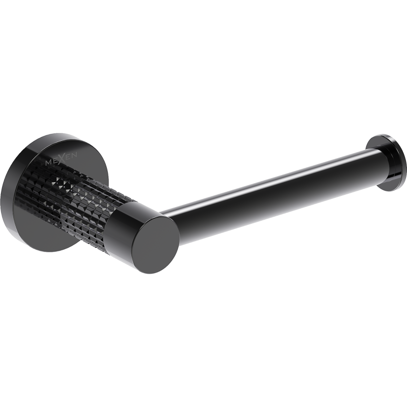 Mexen Triv uchwyt na papier toaletowy, black chrome - 70A33025-73