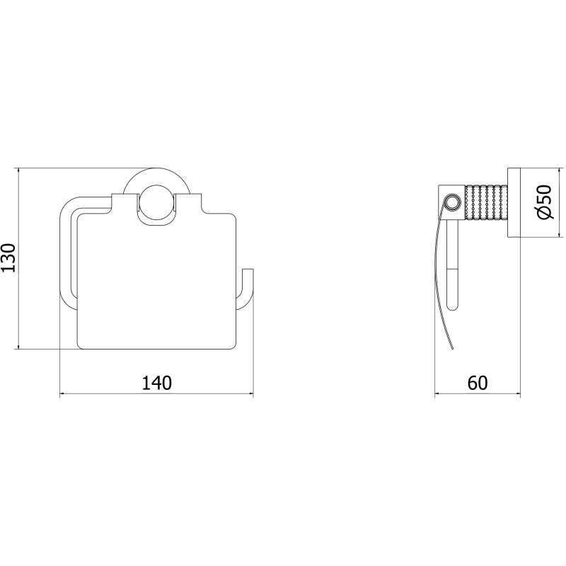 Mexen Triv toiletrolhouder, zwart - 70A33021-70