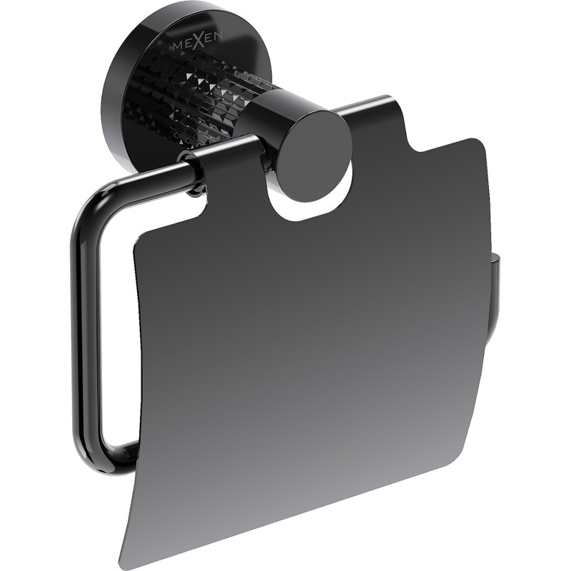 Mexen Triv portarotolo di carta igienica, cromo nero - 70A33021-73
