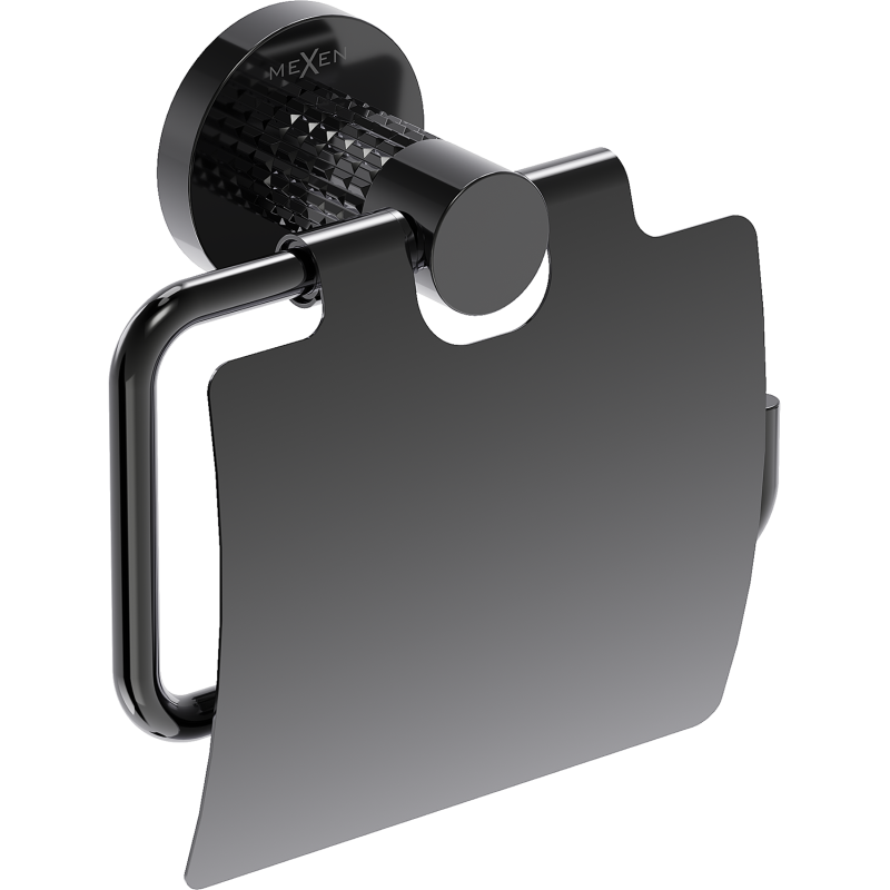 Mexen Triv uchwyt na papier toaletowy, black chrome - 70A33021-73