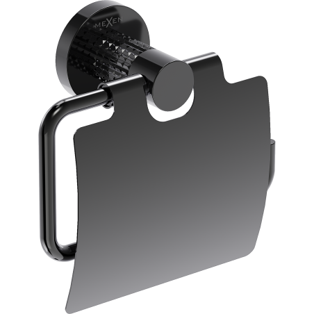 Mexen Triv uchwyt na papier toaletowy, black chrome - 70A33021-73