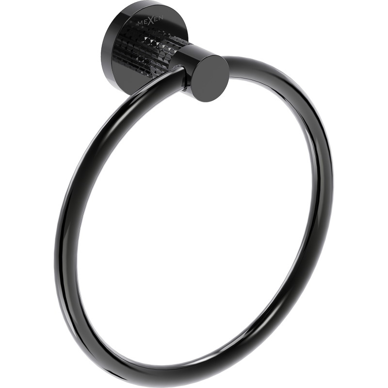 Mexen Triv colgador de toallas, cromo negro - 70A33031-73