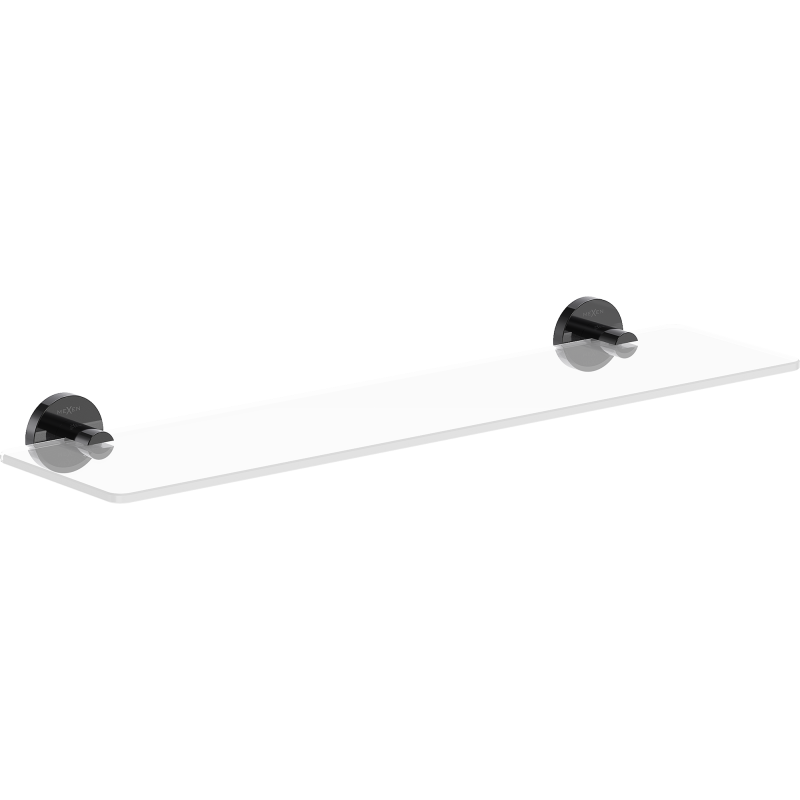 Mexen Ovio piekarināma stikla plaukts, melns hroms - 70A19561-73