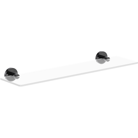 Mexen Ovio wisząca półka szklana, black chrome - 70A19561-73