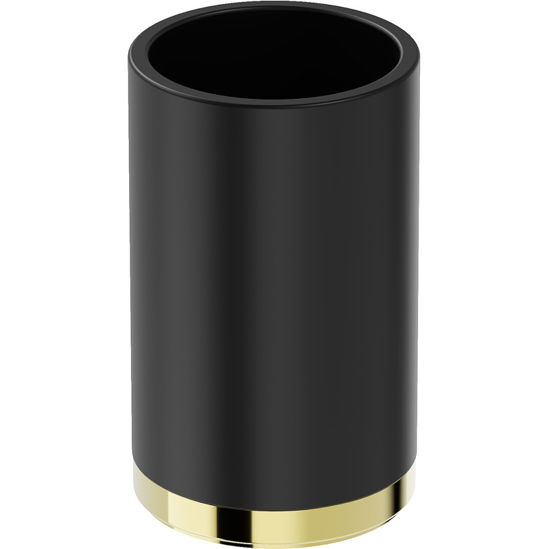 Mexen Triv staande tandenborstelbeker, zwart/goud - 70A33053-50B