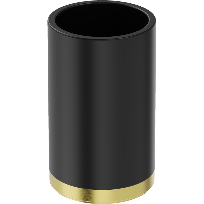 Mexen Triv soporte para cepillos de dientes, negro/oro cepillado - 70A33053-55B