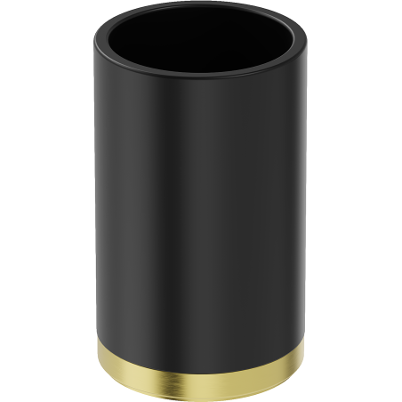 Mexen Triv stikla turētājs zobu birstēm, melns/zeltains matēts - 70A33053-55B