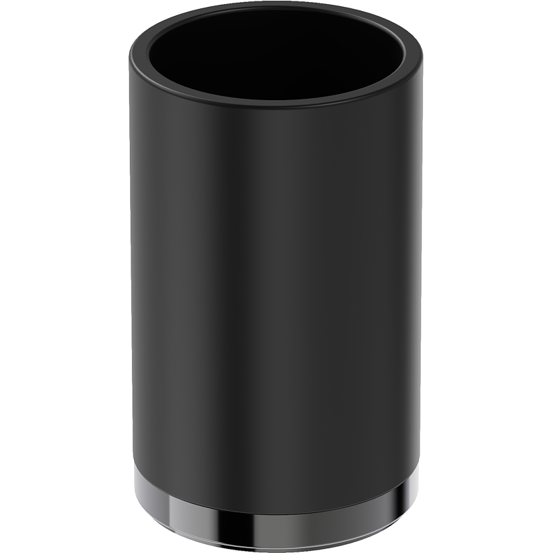 Mexen Triv kubek na szczoteczki stojący, czarny/black chrome - 70A33053-73B