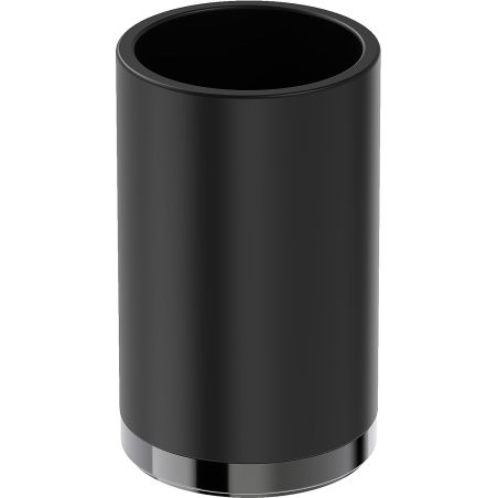 Mexen Triv kubek na szczoteczki stojący, czarny/black chrome - 70A33053-73B