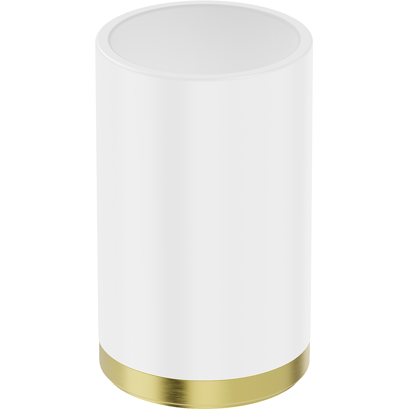 Mexen Triv zobu birstes turētājs, balts/zeltīts matēts - 70A33053-55W