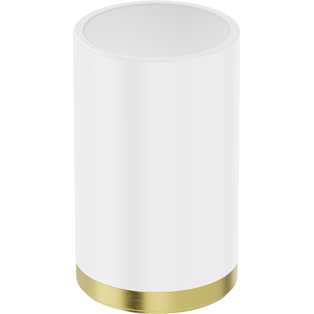 Mexen Triv zobu birstes turētājs, balts/zeltīts matēts - 70A33053-55W